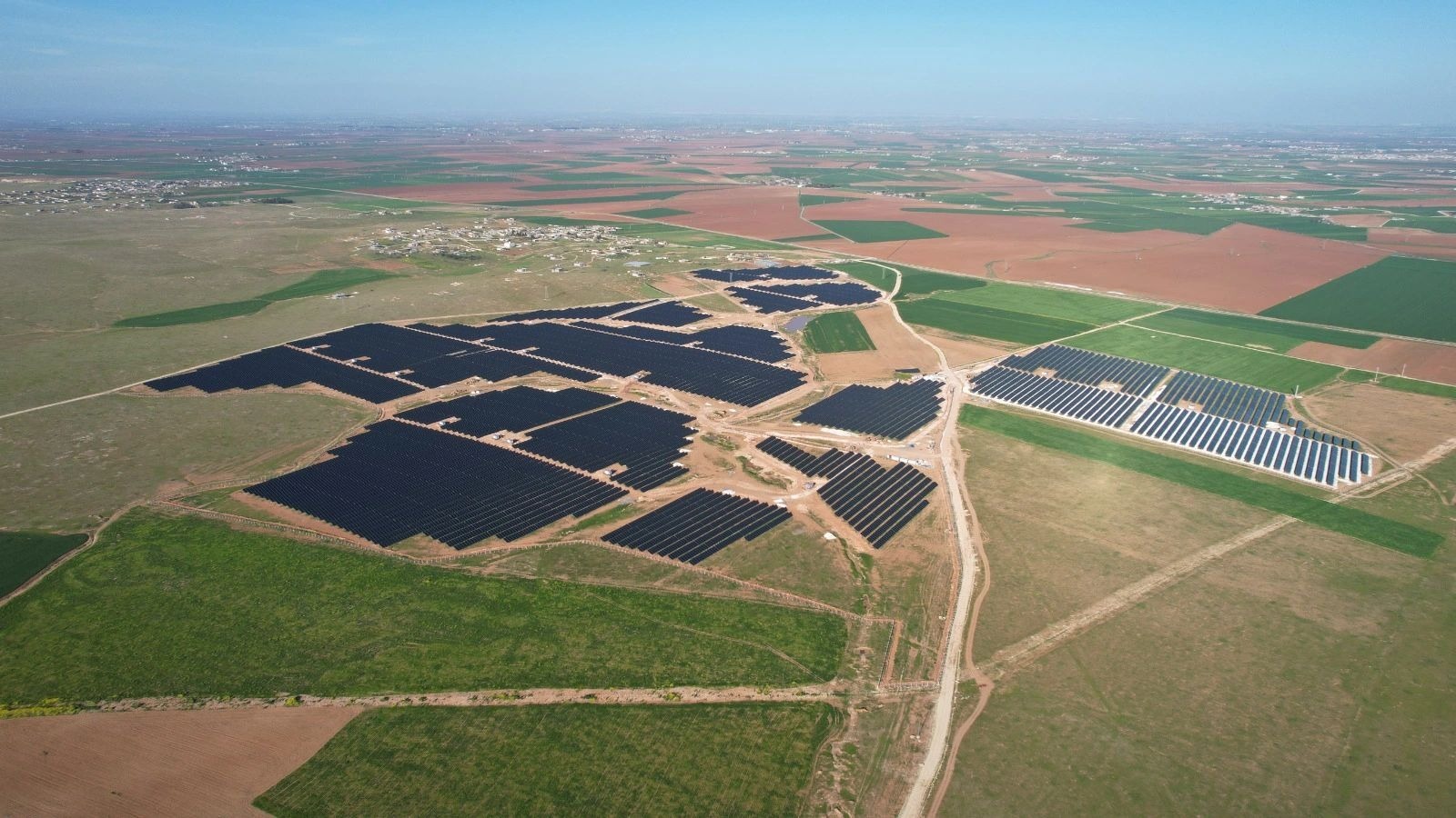 58 MW solar farm aerial view