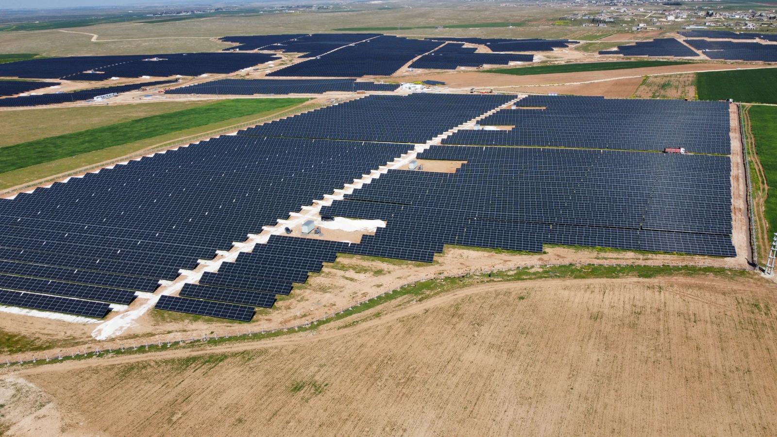 58 MW solar farm close aerial